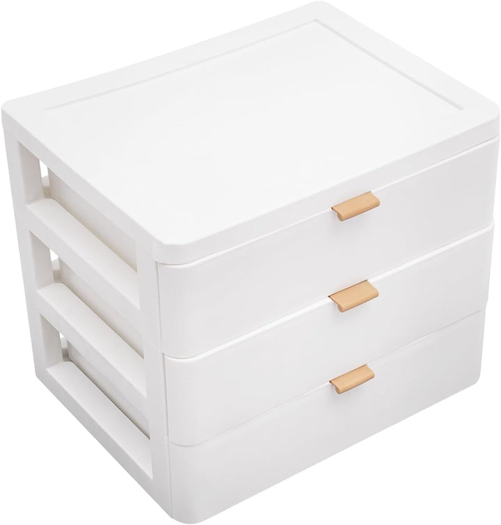 Aufbewahrungsbox mit 3 Schubladen, Schreibtisch Organizer Kosmetik Schubladenbox Desktop Schubladen