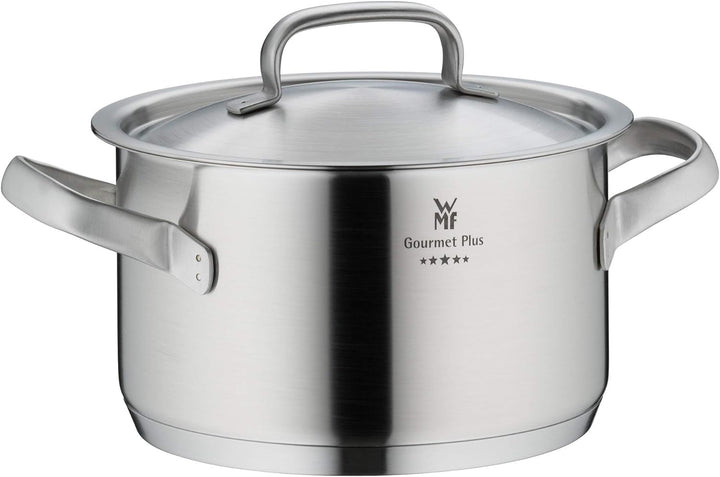 WMF Gourmet Plus Topfset Induktion 5-teilig, Kochtopf Set mit Metalldeckel, Cromargan Edelstahl matt