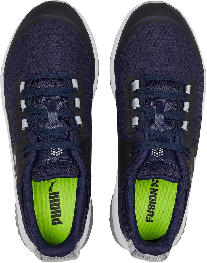 pumagolf Herren Fusion Grip Extra WideGolfschuh 45 EU Puma Navy Puma Silver Quiet Shade, 45 EU Puma
