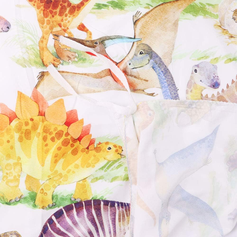 Loussiesd Cartoon Muster Bettwäsche Set Kinder Kids Dinosaurier Bettbezug mit 2 Kissenbezug 3 teilig