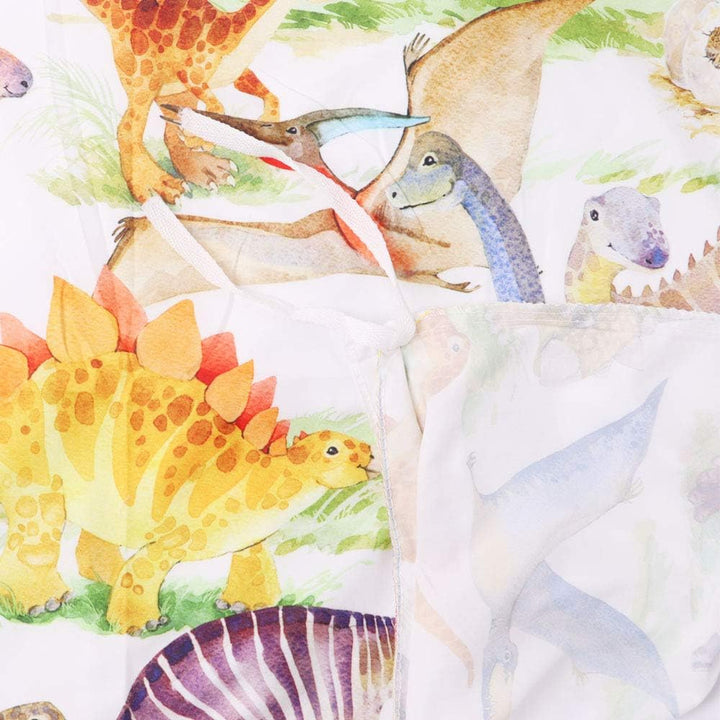 Loussiesd Cartoon Muster Bettwäsche Set Kinder Kids Dinosaurier Bettbezug mit 2 Kissenbezug 3 teilig