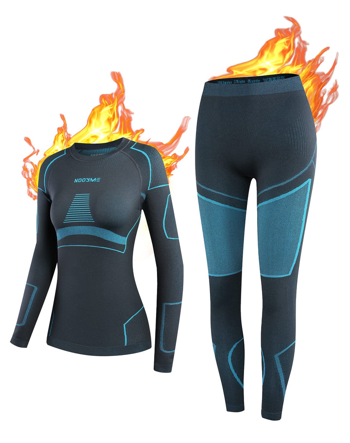 NOOYME Thermounterwäsche Damen Atmungsaktiv und Thermowäsche Set Funktionswäsche Damen Anti-bakterie
