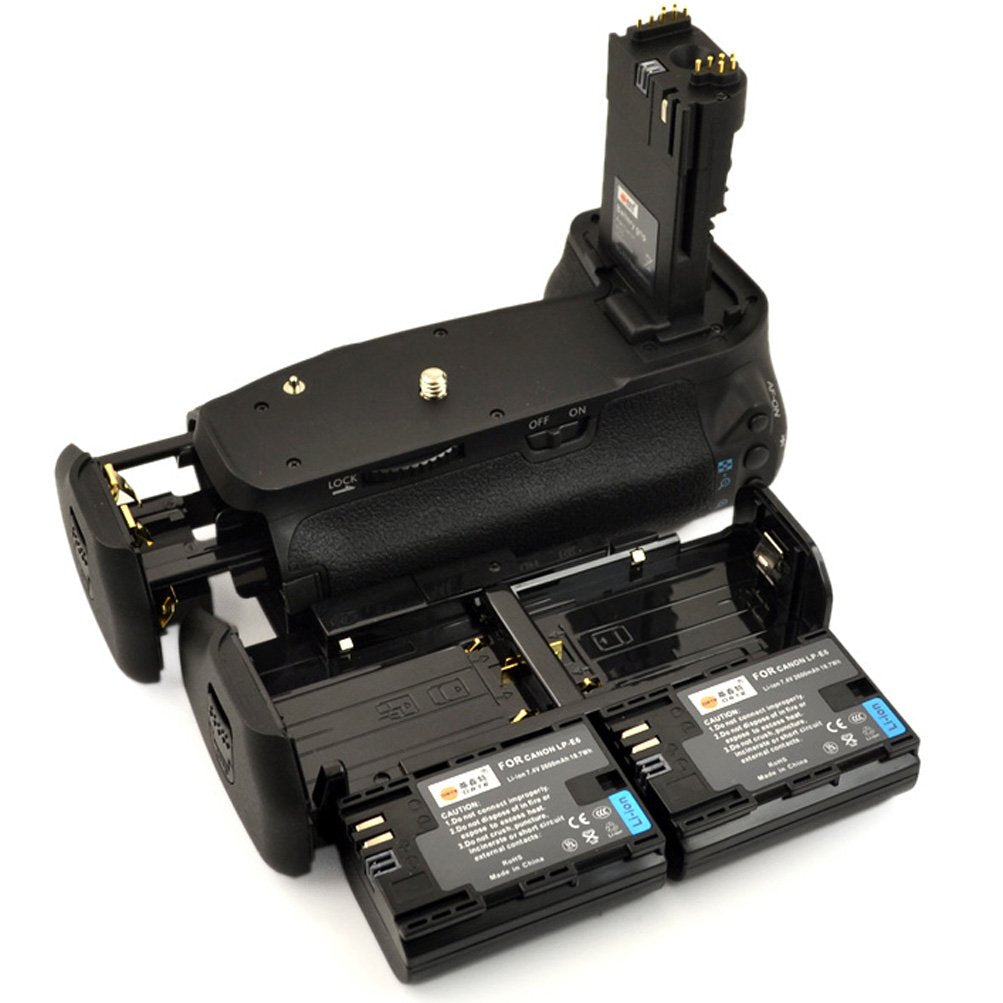DSTE® Batterie Griff für Canon EOS 60D SLR Digital Kamera als BG-E9 mit (2 packung) LP-E6