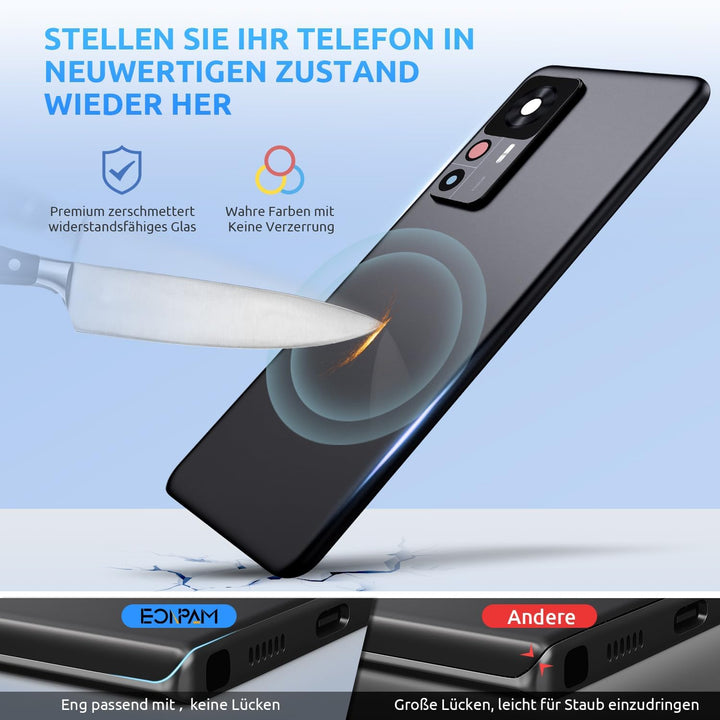 Eonpam Akkudeckel für Xiaomi 12T Rückseite Glas Original Backcover Back Glas Ersatz Reparatur Set mi