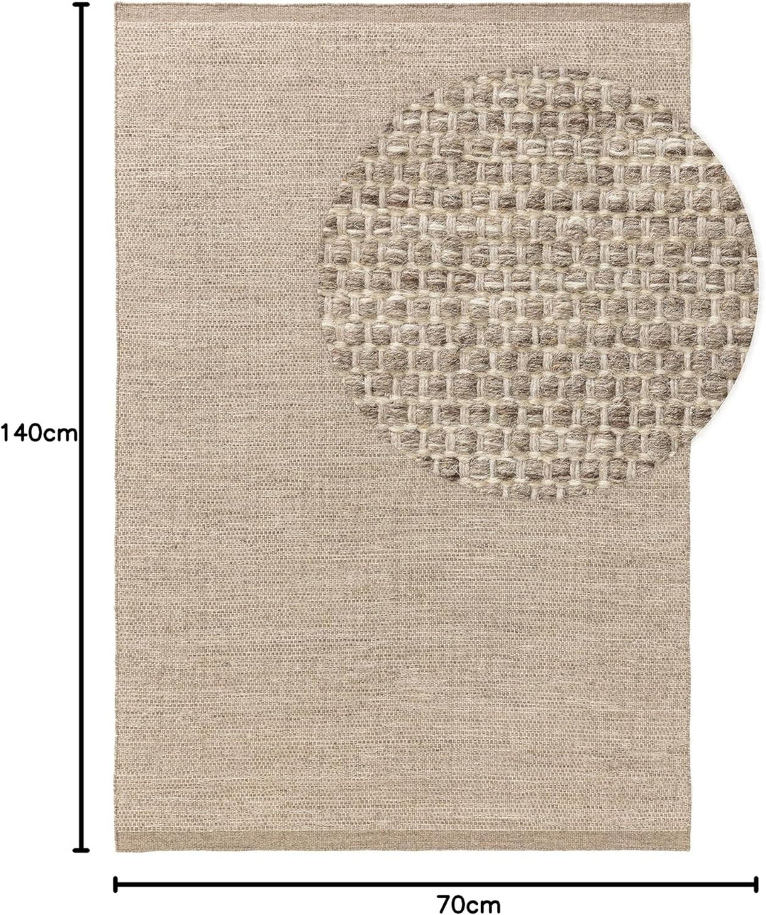 benuta Pure Wollteppich Rocco - Wolle - Rechteckig & im Style: Uni, Hygge & Cozy, Minimalistisch - P