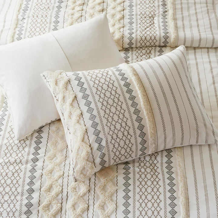 INK + IVY Imani Bettwäsche-Set aus 100% Baumwolle, modernes Design, Chenille, getuftet, für alle Jah