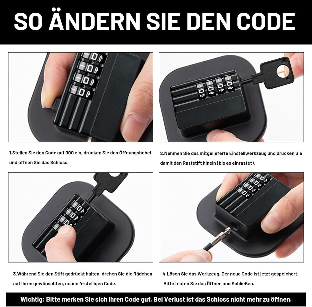 2 Stück Mülltonnenschloss Mülltonne Schloss - Sicherheitscode-Schloss für Mülltonnen 60-360L, ohne B