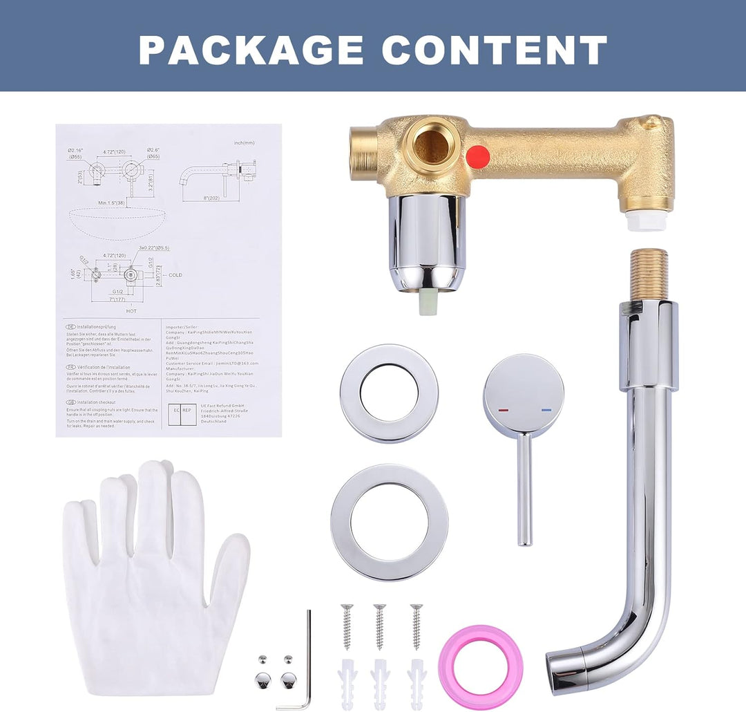 iVIGA Waschtischarmatur, 360° schwenkbar Wasserhahn Bad Unterputz Armatur Waschbecken aus Kupfer mit