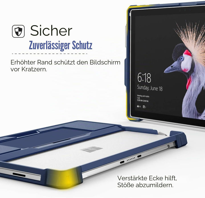 MoKo Hülle für Microsoft Surface Pro 7/ Pro 7+/ Pro 6/5/4/ LTE, Blau | All In One Schutzhülle für Su