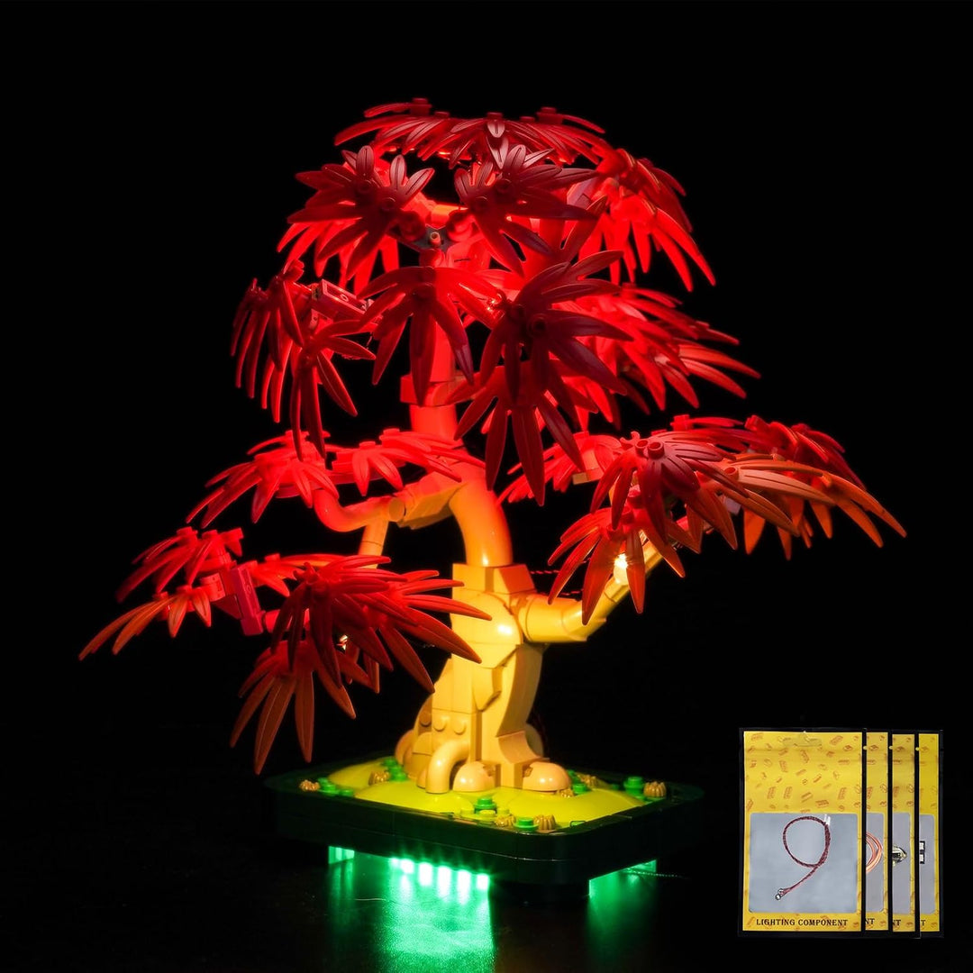 Version mit Lichtsteuerung Licht-Kit Kompatibel mit Lego 10348 Japanese Red Maple Bonsai Tree (Nicht