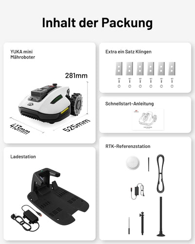 MAMMOTION YUKA Mini 500 Mähroboter, bis zu 500 m², UltraSense AI Vision und RTK, 45% Steigung, Autom