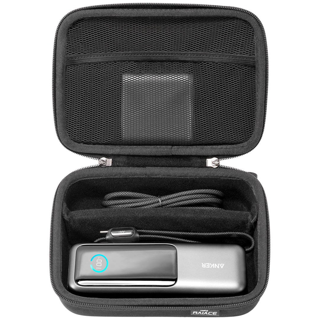 RAIACE Hartschalenetui für Reisen, kompatibel mit der Anker 25.000 mAh Powerbank, mit Netzfach für L