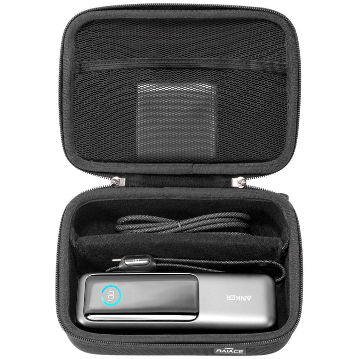 RAIACE Hartschalenetui für Reisen, kompatibel mit der Anker 25.000 mAh Powerbank, mit Netzfach für L