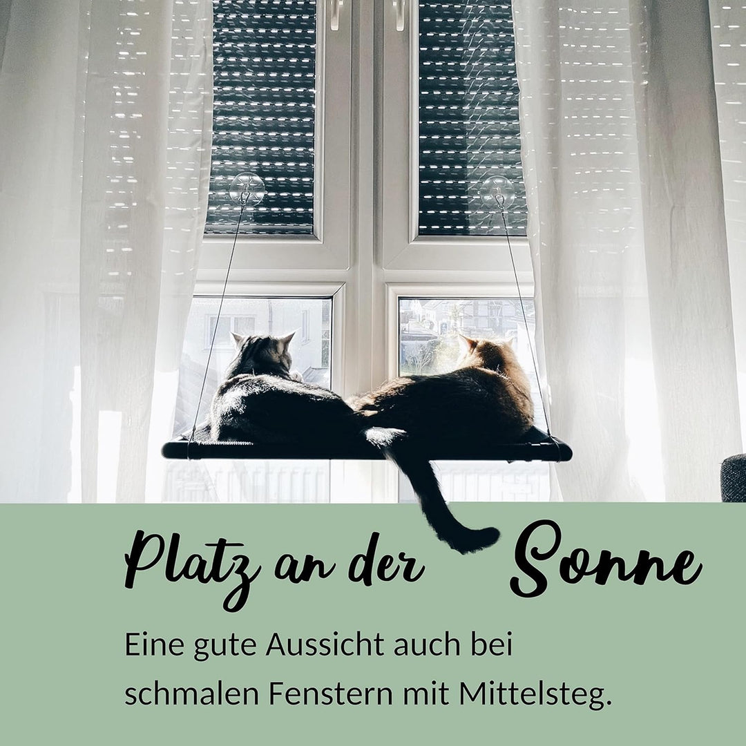 Riijk Fenster Katzenhängematte für Katzen bis 23 kg | Stabile Fensterliegeplatz für grosse Fenster S