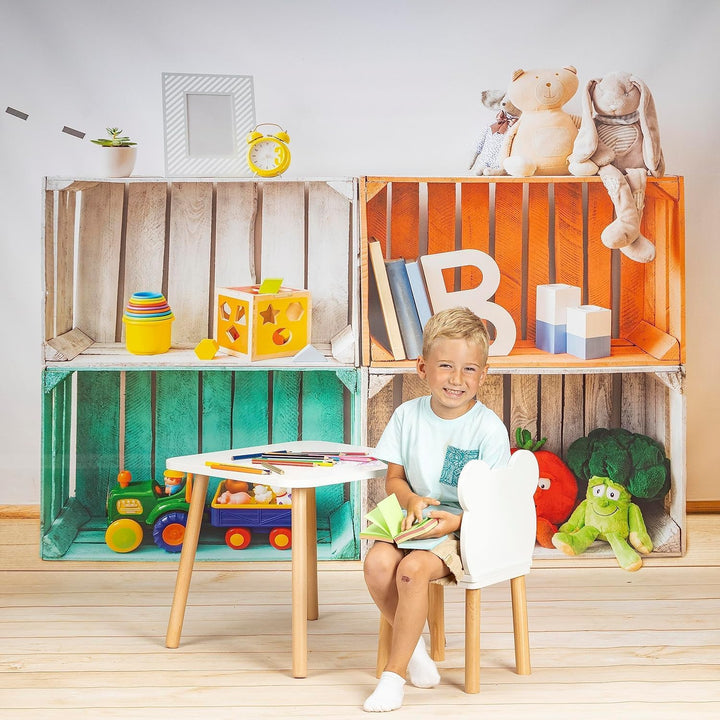 kindertisch mit 2 stühlen 50 x 70 x 47 cm kinderzimmer möbel, Kinder Tisch Stuhl Set Holz, tafel Kin