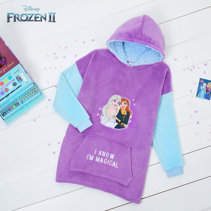 Disney Hoodie Decke Mädchen, Kuscheldecke mit Ärmeln, Fleece Kapuzenpullover, Hoodie Mädchen Geschen