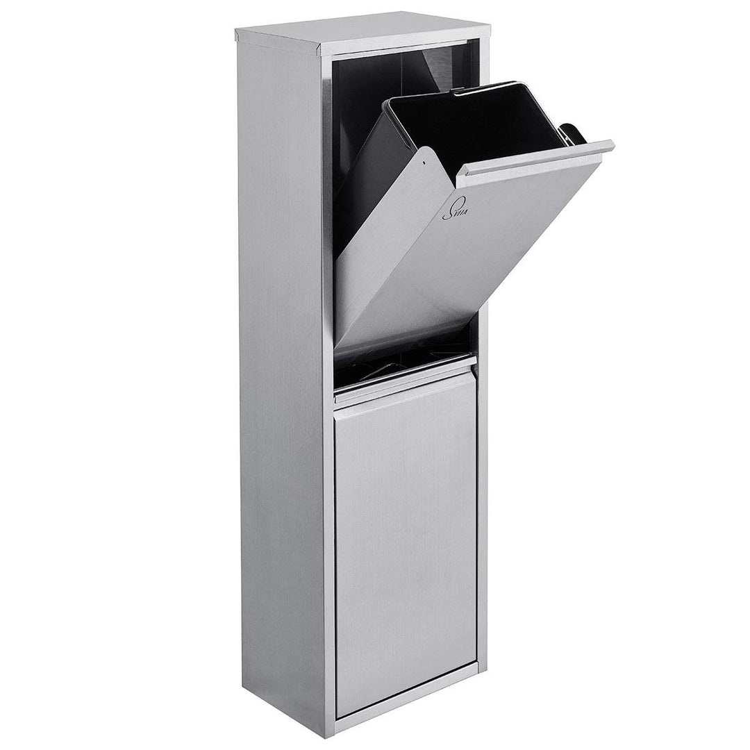 SVITA V2X15 Mülleimer 30 Liter (2 x 15L) Abfallsammler Abfalleimer Mülltrennung vertikal Ordnung uni