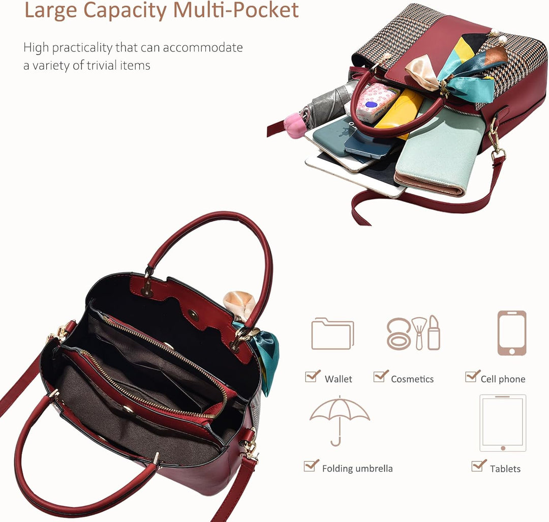 NICOLE &amp; DORIS Elegante Tasche Damen Designer Schultertaschen Mode Handtasche Tasche mit Gewebtem Mu