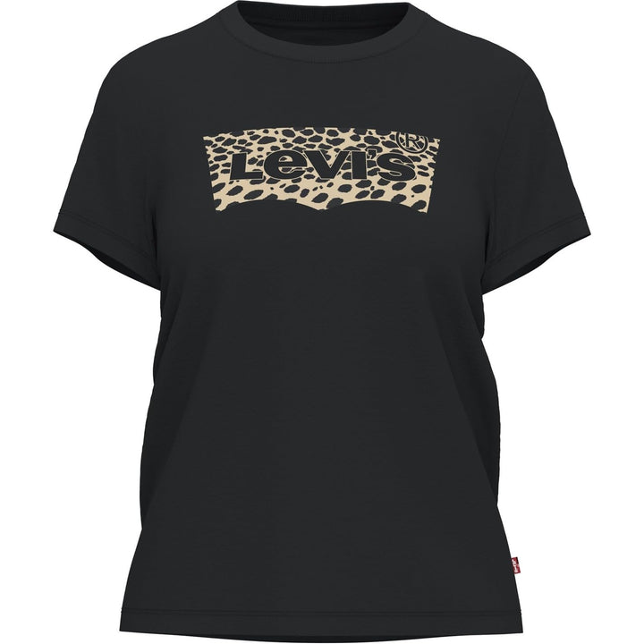 Levi's Damen The Perfect Tee T-Shirt, Large Batwing XXS Batwing Leopard Caviar, XXS Batwing Leopard