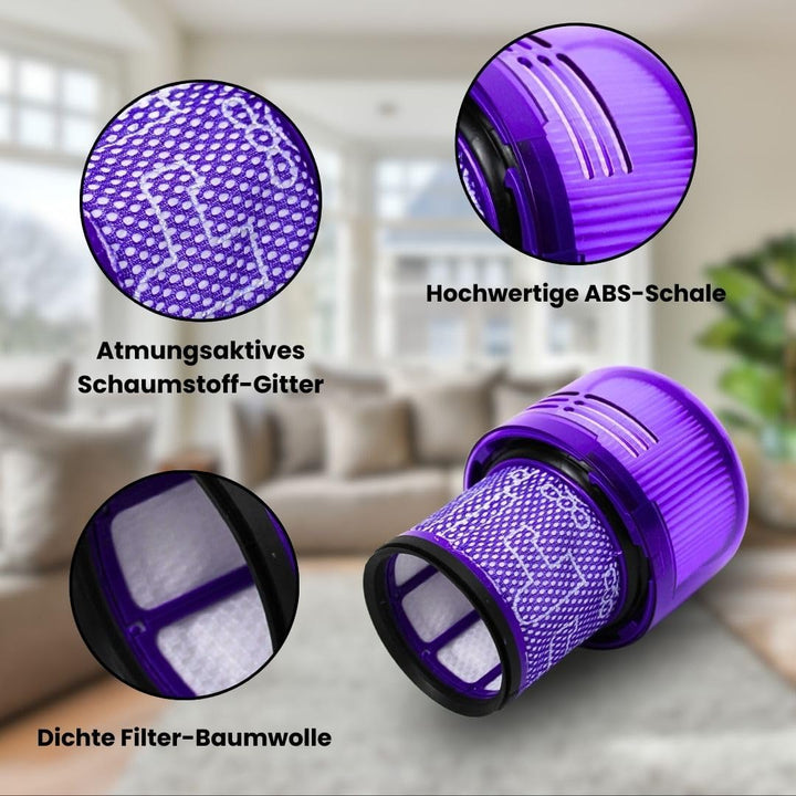Dripl Filter für Dyson V11/V15 Staubsauger - 3er Pack - Ersatzfilter langlebig & effizient für maxim