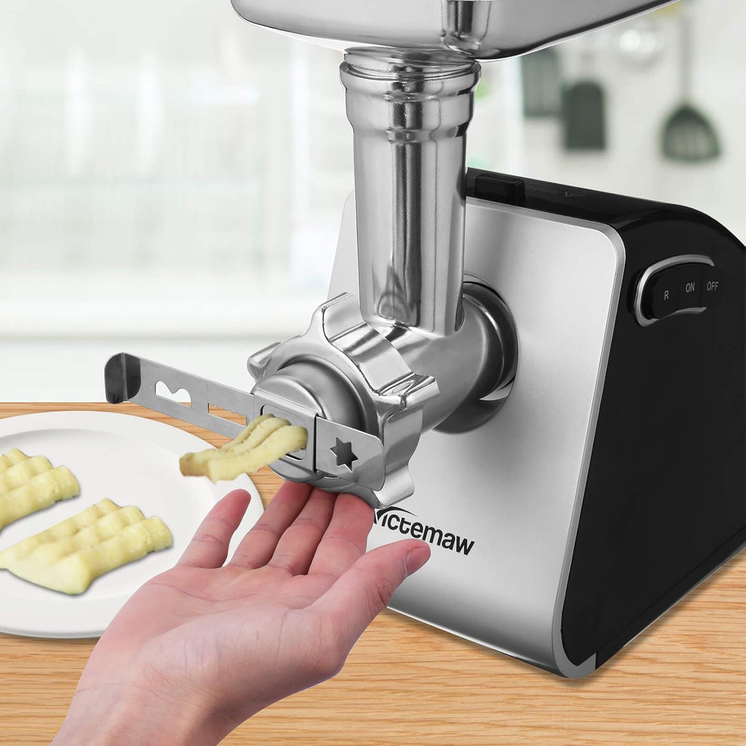 Elektrischer Fleischwolf 2000W | Profi Wurstmaschine mit Wurstfüller, Keksaufsatz & Kibbe-Aufsatz –