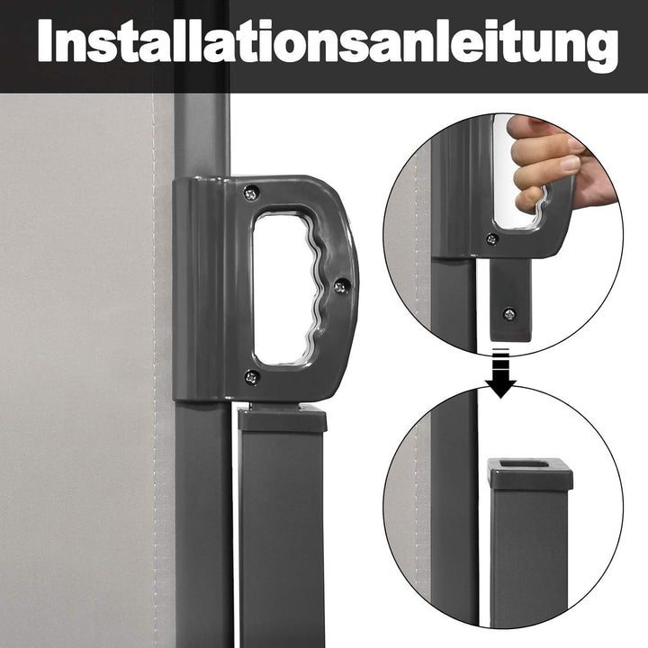 YUENFONG Sichtschutz Garten Seitenmarkise Windschutz Sonnenschutz Zaun Markisenstoff Ausziehbar Mark