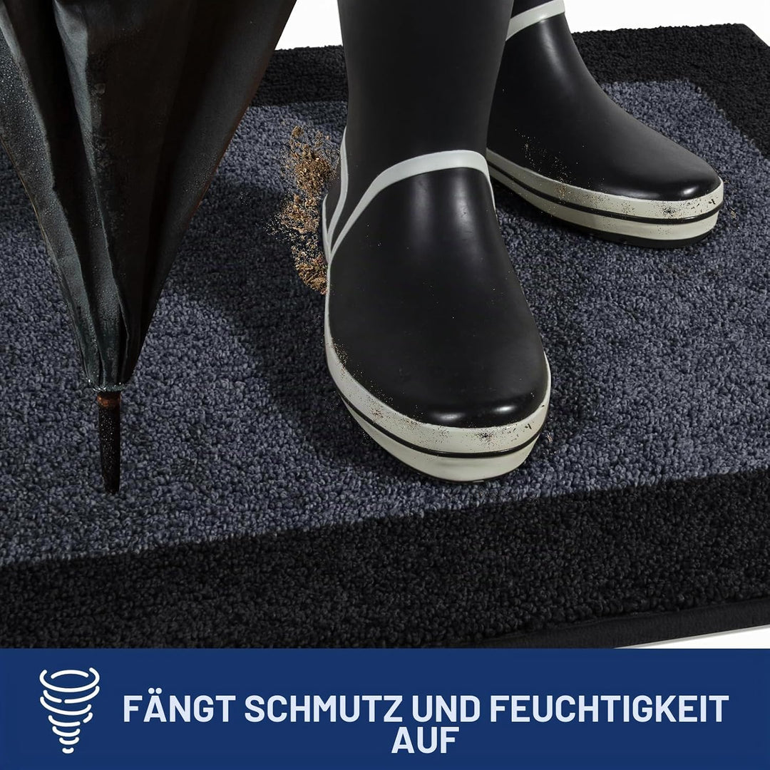 FCSDETAIL Schmutzfangmatte Innen 50 x 80 cm, rutschfeste Fussmatte, waschbar Sauberlaufmatte, absorb