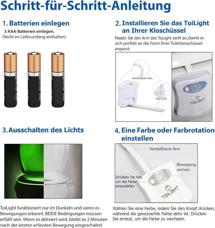 2 Stück Das Original WC Licht. LED Coole Gadgets für Männer Geschenke für Mama Papa Herren Lustige G