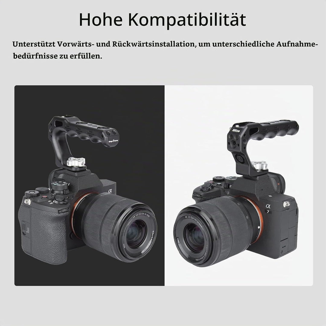 Nitze Cold Shoe TOP Handle, Mini Handle Grip mit Cold Shoe, Kamera Griff für Camera Cage, Universal