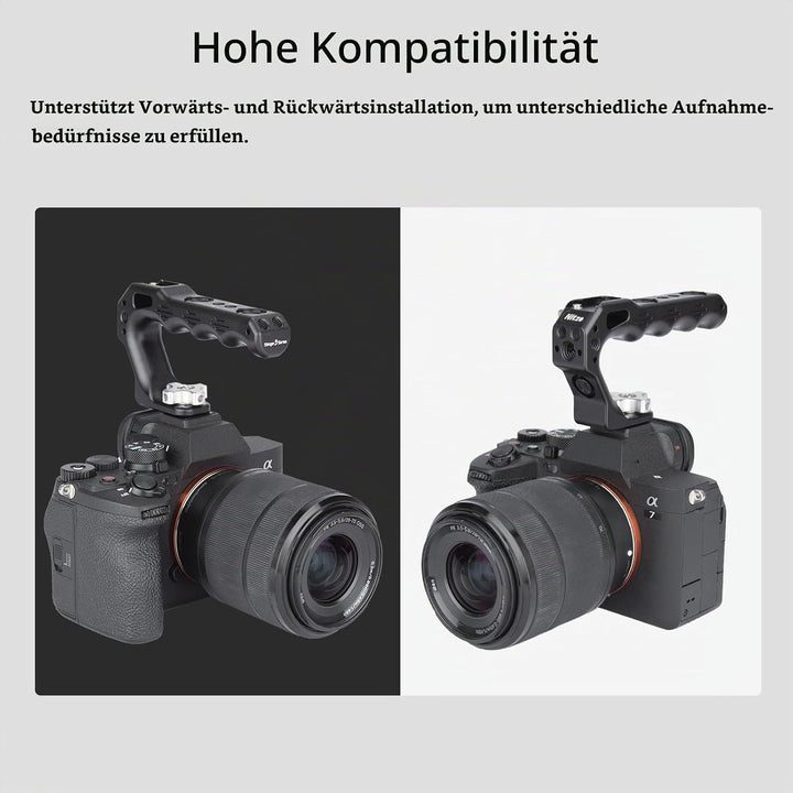 Nitze Cold Shoe TOP Handle, Mini Handle Grip mit Cold Shoe, Kamera Griff für Camera Cage, Universal