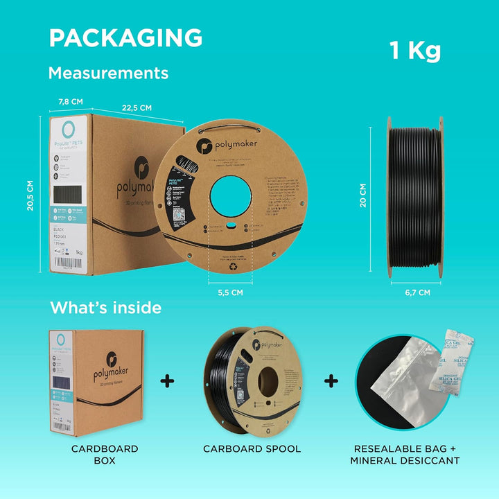 Polymaker PolyLite PETG Grau - 1,75mm - 1kg