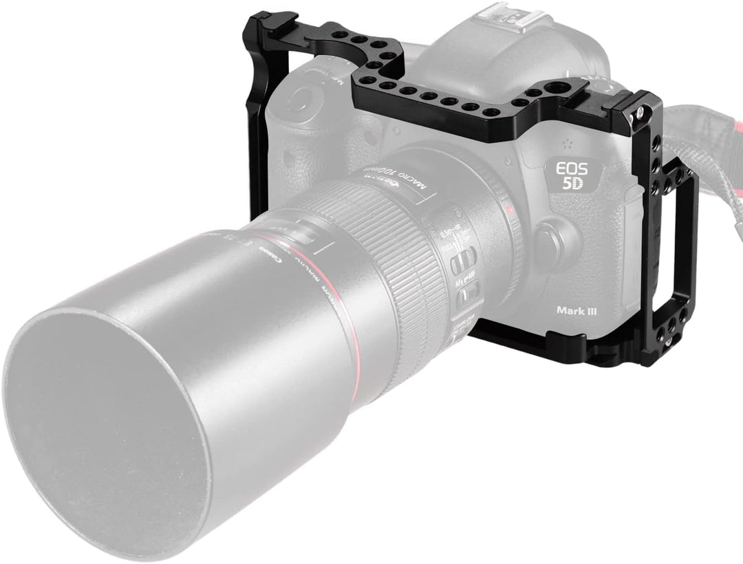 Topcine Kamerakäfig kompatibel für Canon EOS 5D Mark II III IV DSLR Kameratasche mit Dual Cold Shoe