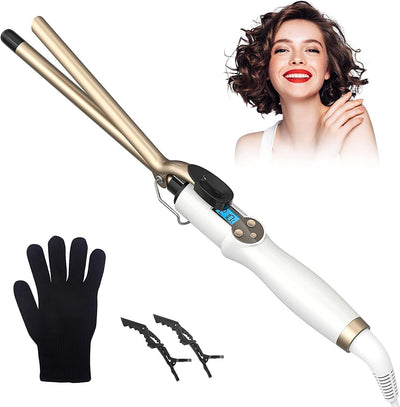 13MM Mini dünner Lockenstab mit Klemme, AIMERVO Afro Haarcurler LCD 11 Temperaturstufen 110-210℃ für