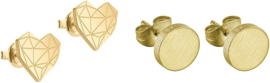 LIEBESKIND BERLIN Herz Ohrstecker – Silber, Gold, Roségold & Schwarz – klein & gross – Damenschmuck