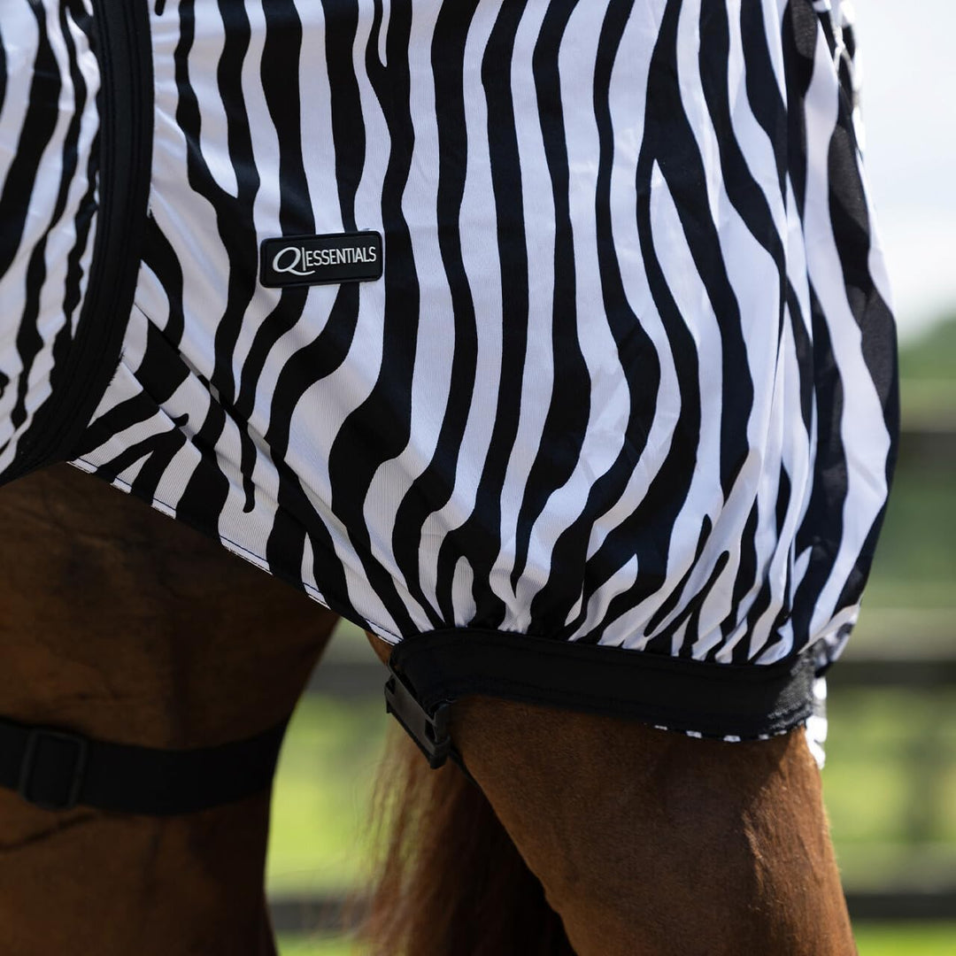 QHP Ekzemdecke mit Hals und abnehmbarem Bauchlatz (145 cm, Zebra) 145 cm zebra, 145 cm zebra