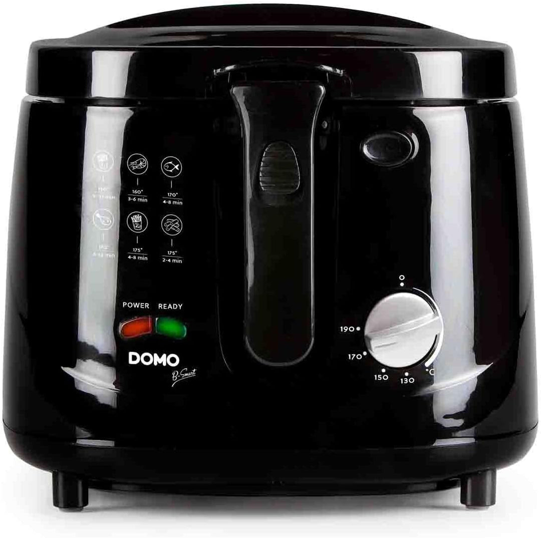 Öl Fritteuse in Schwarz, Handgriff mit Hebesystem, 2,5 Liter 1800 Watt