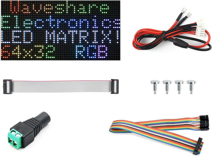 Waveshare RGB Full-Color LED Matrix Panel 2.5mm Pitch 64x32 Pixels Adjustable Brightness Compatible