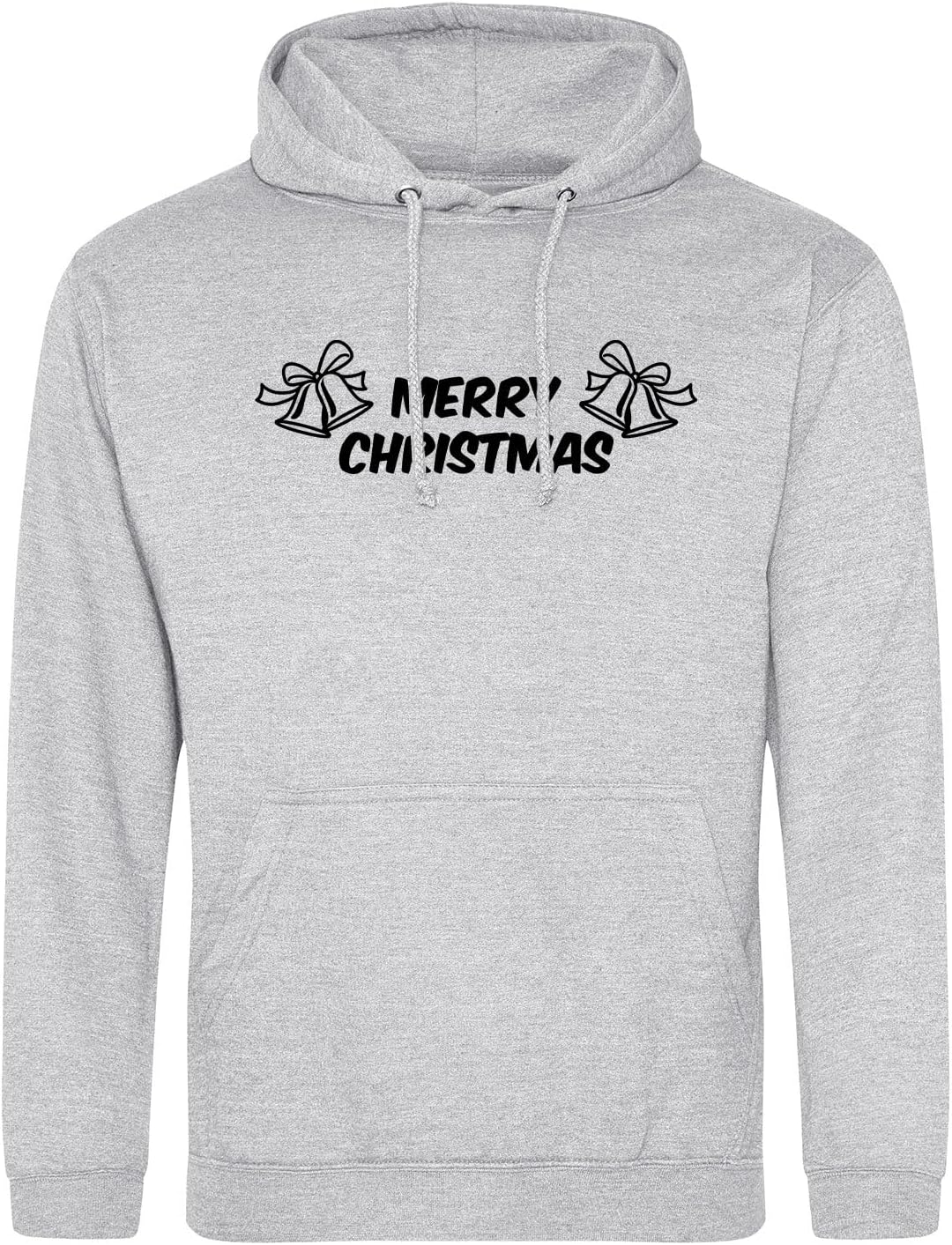 huuraa! Unisex Hoodie Merry Christmas Glocken Pullover Vegan Grösse S Heather Grey mit Motiv zu Weih