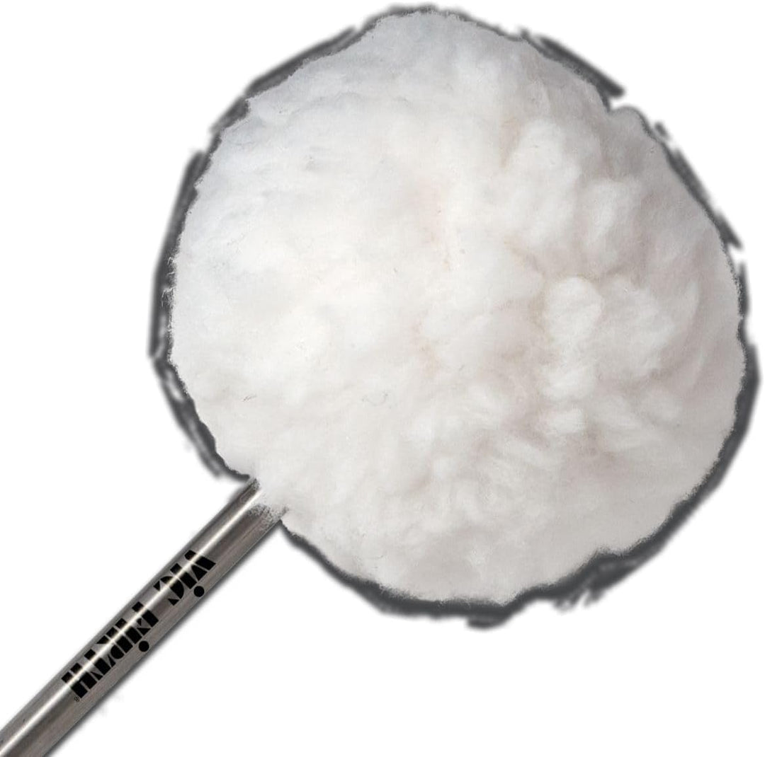Vic Firth VicKick Bass Drum Beater - Medium Felt Core Covered with Fleece, Oval Head, Fleece