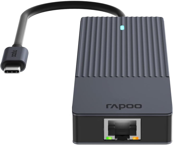 Rapoo UCM-2002 USB-C Multiport Adapter 6-in-1, 100Watt Power Delievery, 4K HDMI, 1 Gbps LAN, 1 USB-C