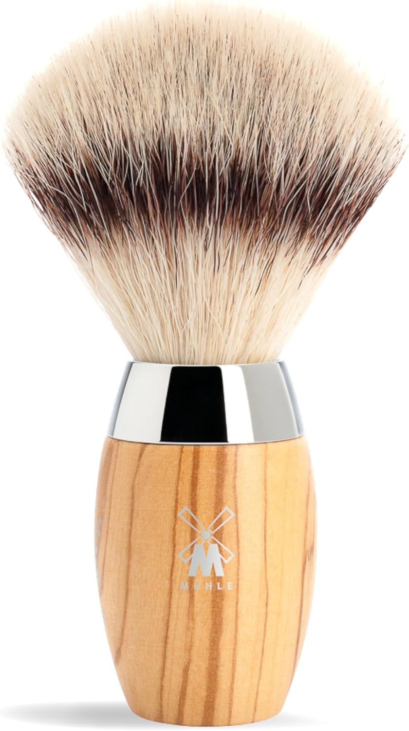 MÜHLE Rasierset - Kosmo Serie - Silvertip Fibre - Rasierhobel - Olivenholz braun 1 Stk., braun 1 Stk