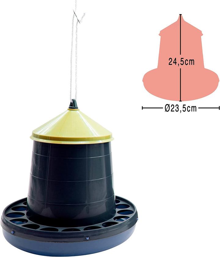 FINCA CASAREJO Pack Futtertrog 2 Kg + Tränke 3 L für Hühner und anderes Geflügel - Futtertrog und Tr