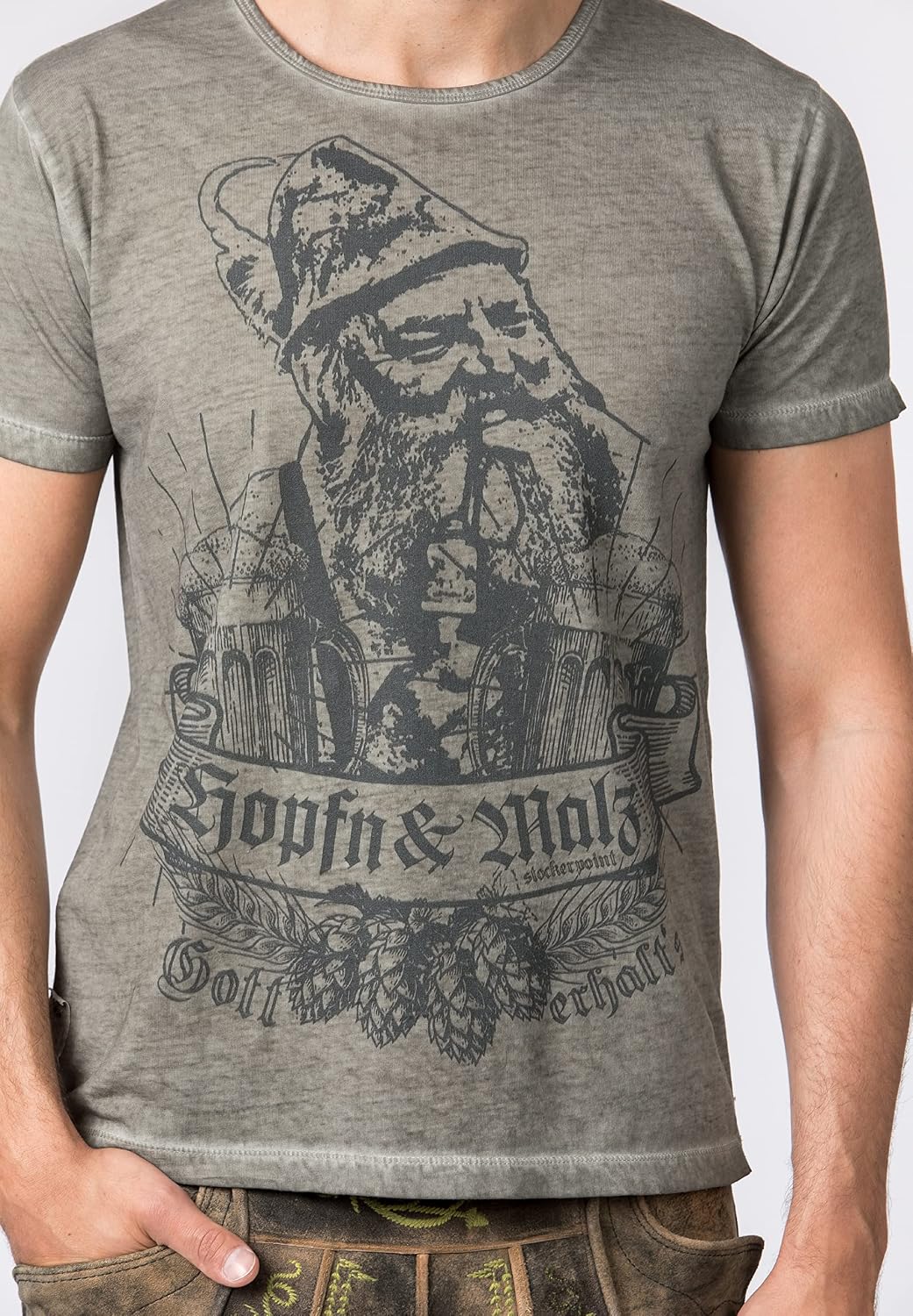 Stockerpoint Herren Ignaz Trachtenshirt S Stein, S Stein