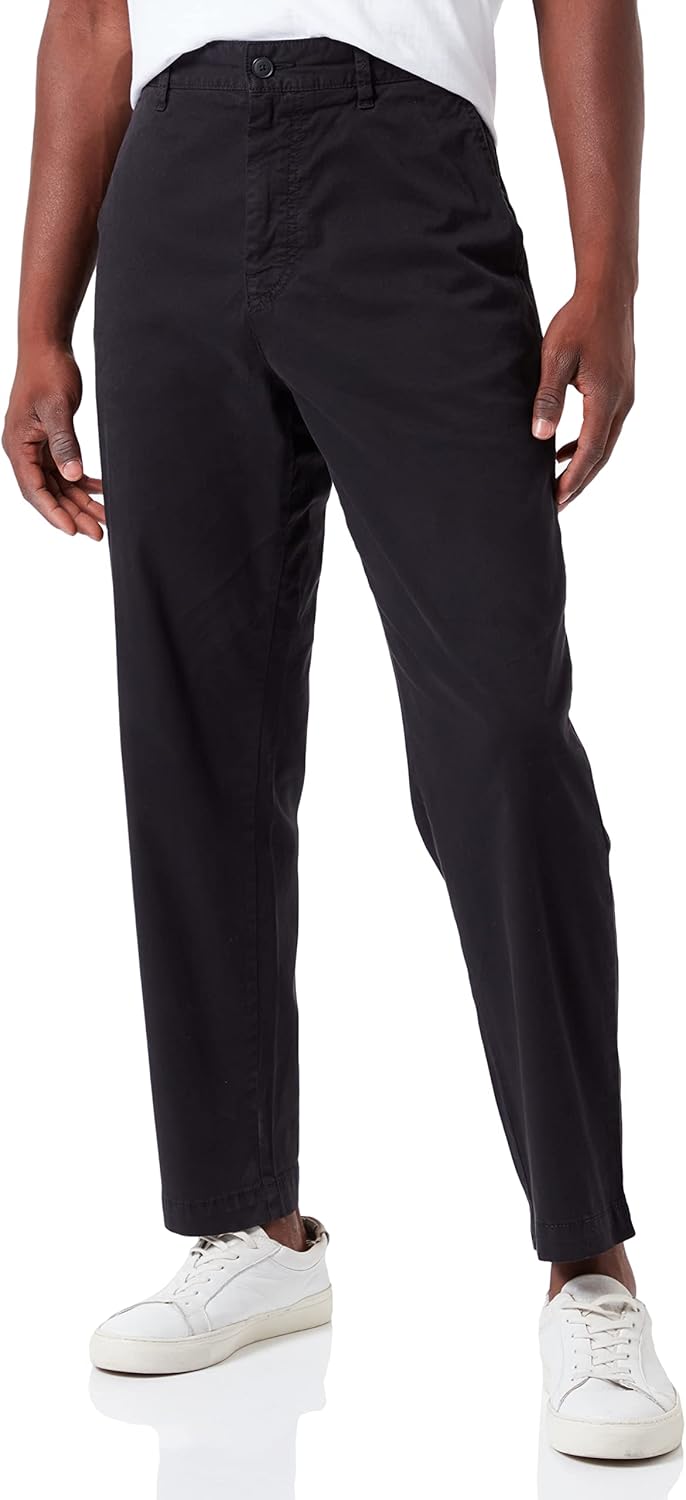 BOSS Herren Statum Relaxed-Fit-Hose aus wasserabweisender Stretch-Baumwolle, 50 Black1