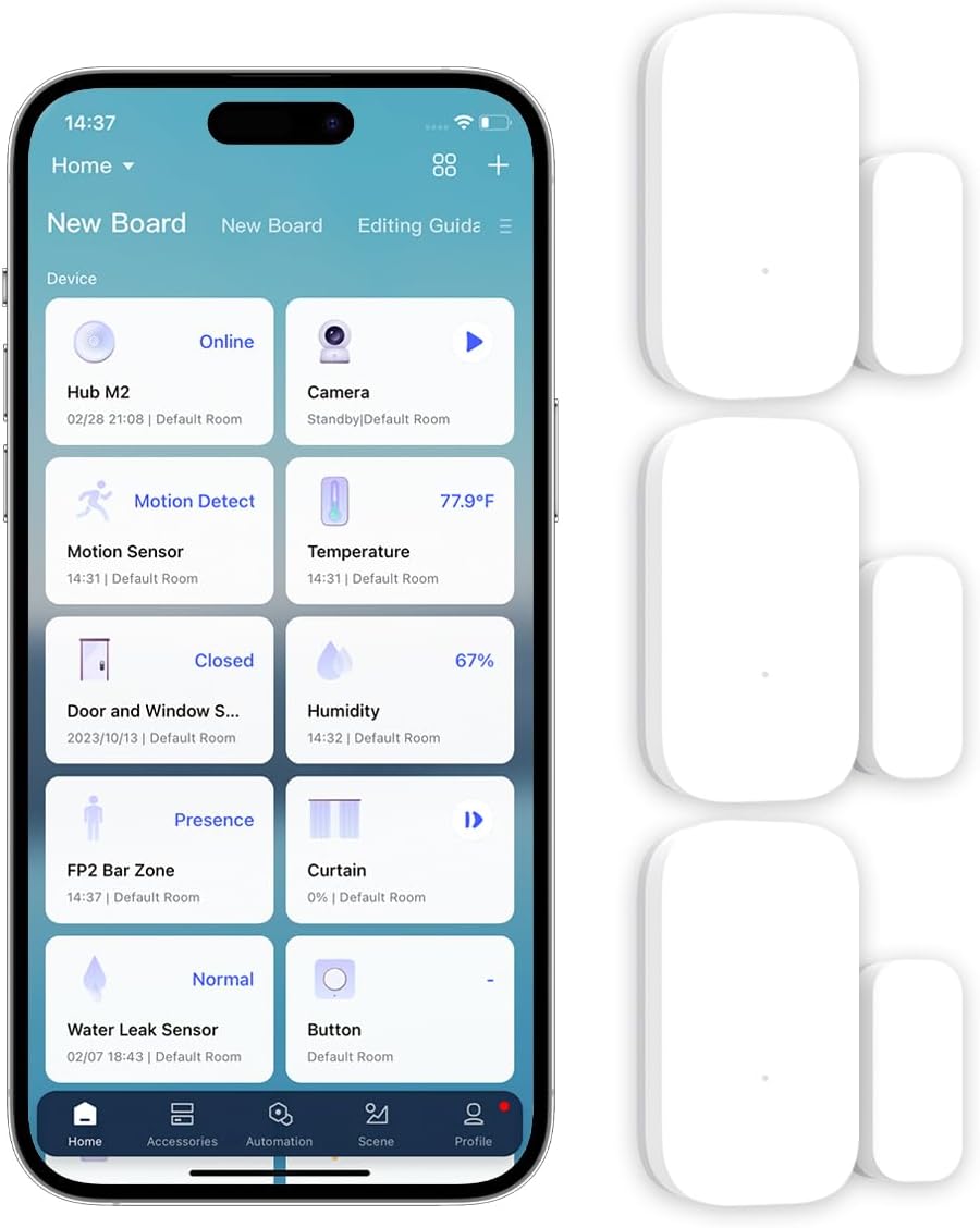 Aqara Tür- und Fenstersensor 3er Pack, Erfordert Aqara Hub, Zigbee-Verbindung, Drahtloser Detektor f