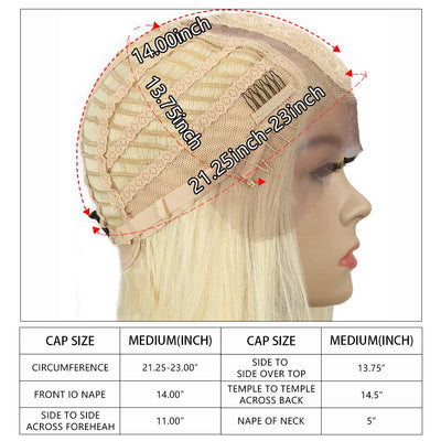 Début Lace Front Perücke für schwarze Damen Bob Perücke für weisse Damen Kunsthaar 24 cm 120g Blond