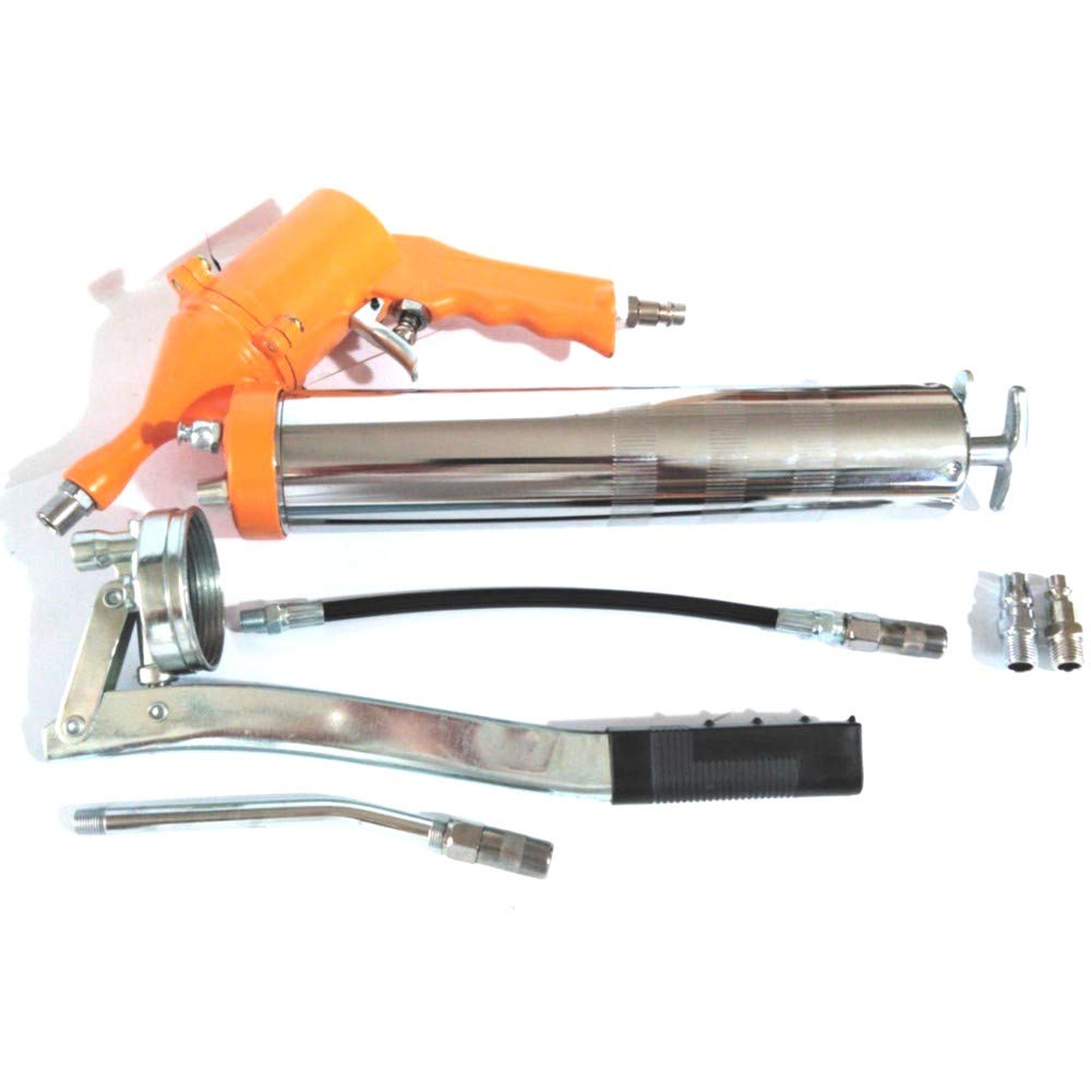 FAST WORLD SHOPPING ® Air Grease Gun Fettpresse 400ccm Fettpresse Pneumatische und manuelle Luftpump