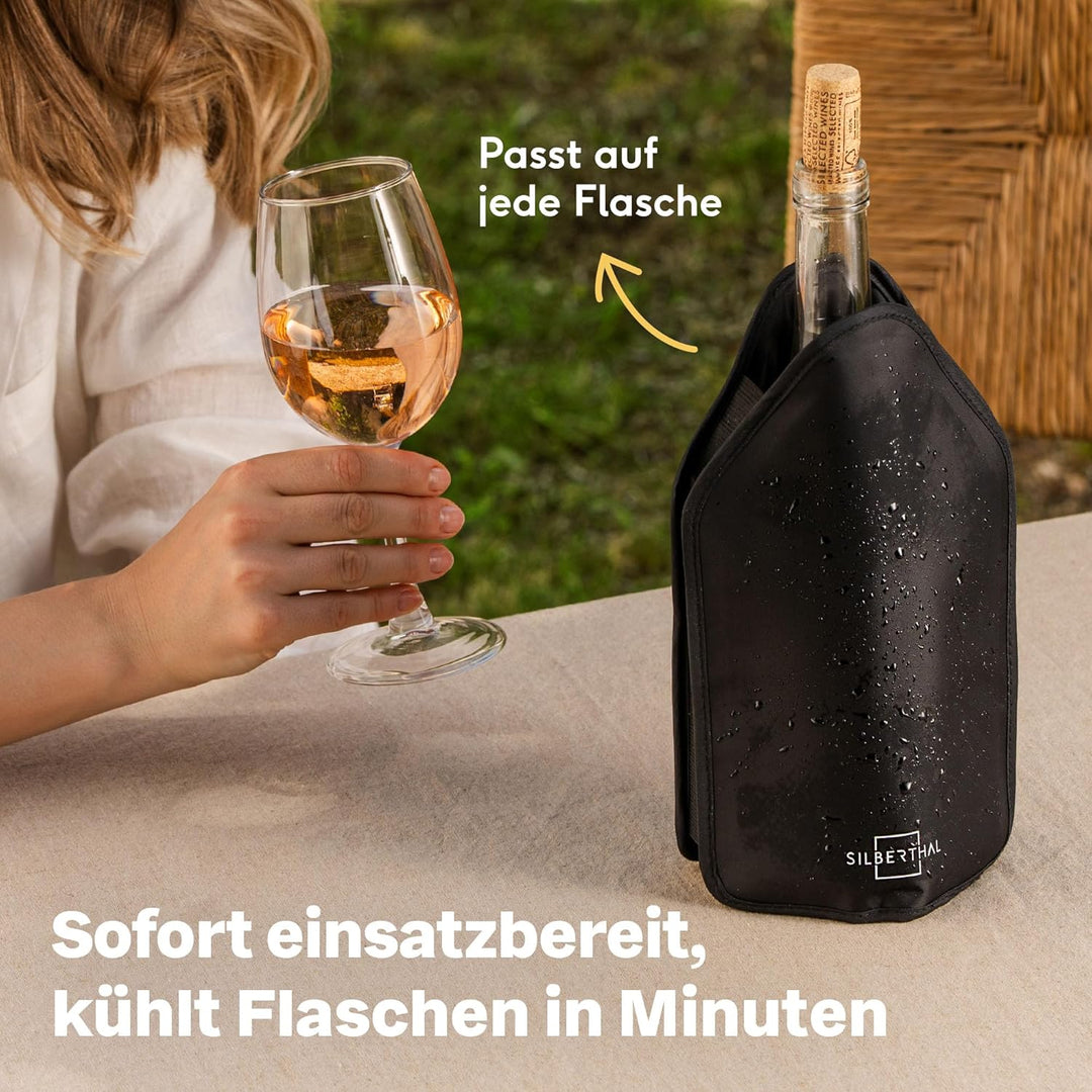 SILBERTHAL Weinmanschette für Flaschen 2er Set - Flaschenkühler für Wein, Sekt & Champagner - Kühlma
