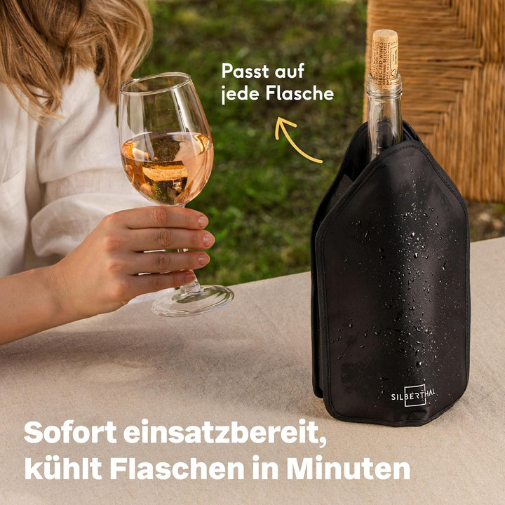 SILBERTHAL Weinmanschette für Flaschen 2er Set - Flaschenkühler für Wein, Sekt & Champagner - Kühlma