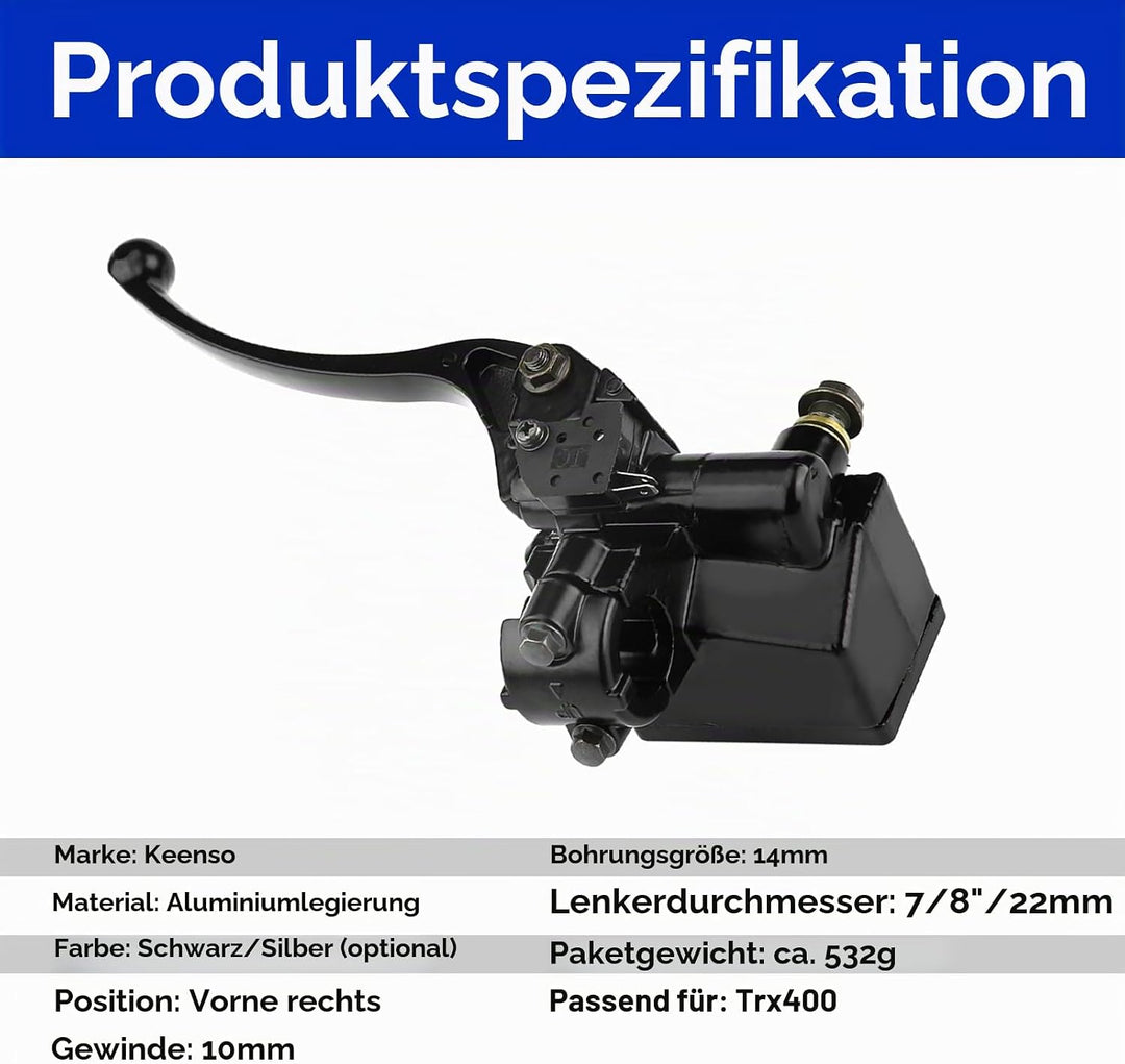 Keenso Motorrad Hauptbremszylinder, Motorrad Bremszylinder 22mm Lenker Hydraulik Bremszylinder Kuppl